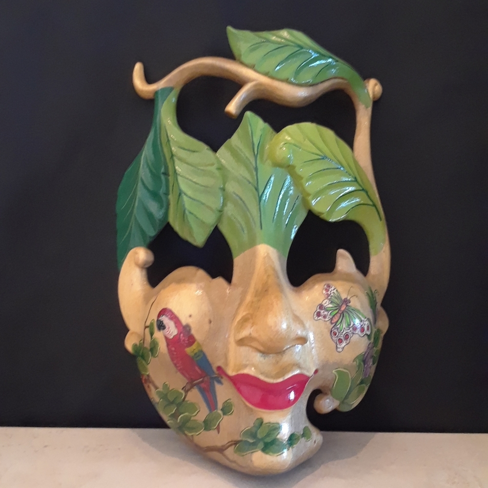 Abstract Mask Handcarved from Hibiscus Wood